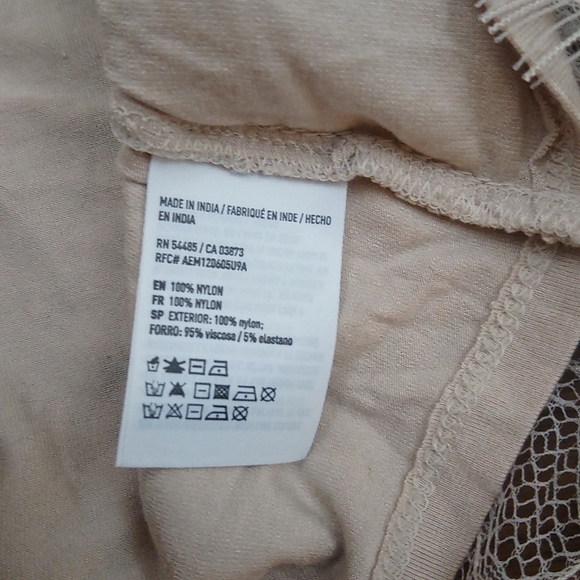 American Eagle Lacey Layered Polka-dot Long Bell Sleeve Zipper Back Blouse Top - Picture 12 of 16